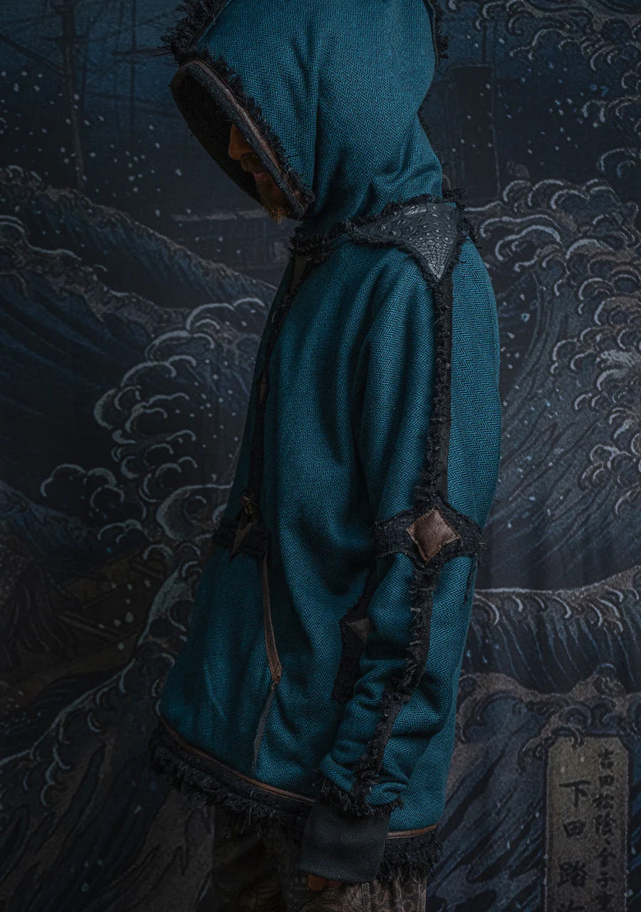 Hoodie Men SHAMANIK - Herringbone Polar - TEAL