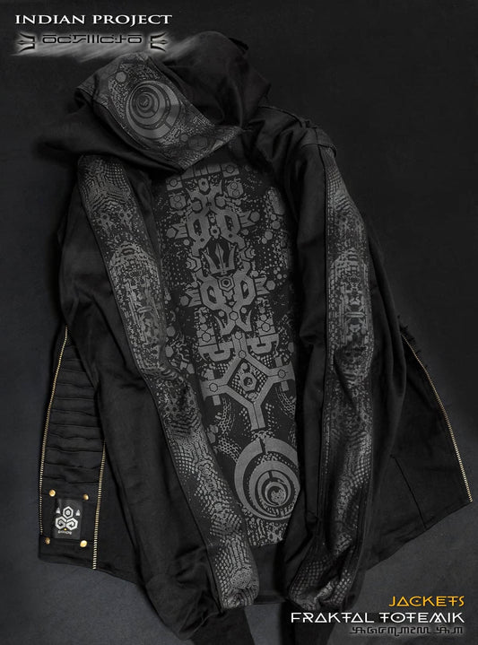 FRAKTAL TOTEM Black Hoodie Jacket