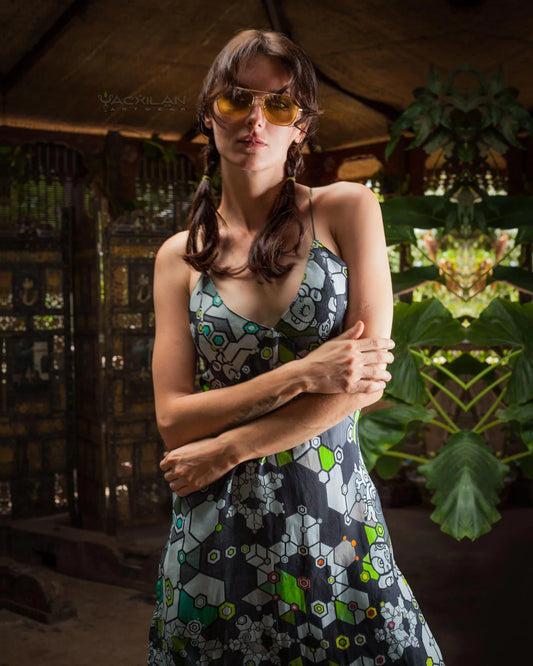 Midi Dress / Chinese Silk - SHAMANKA Satin