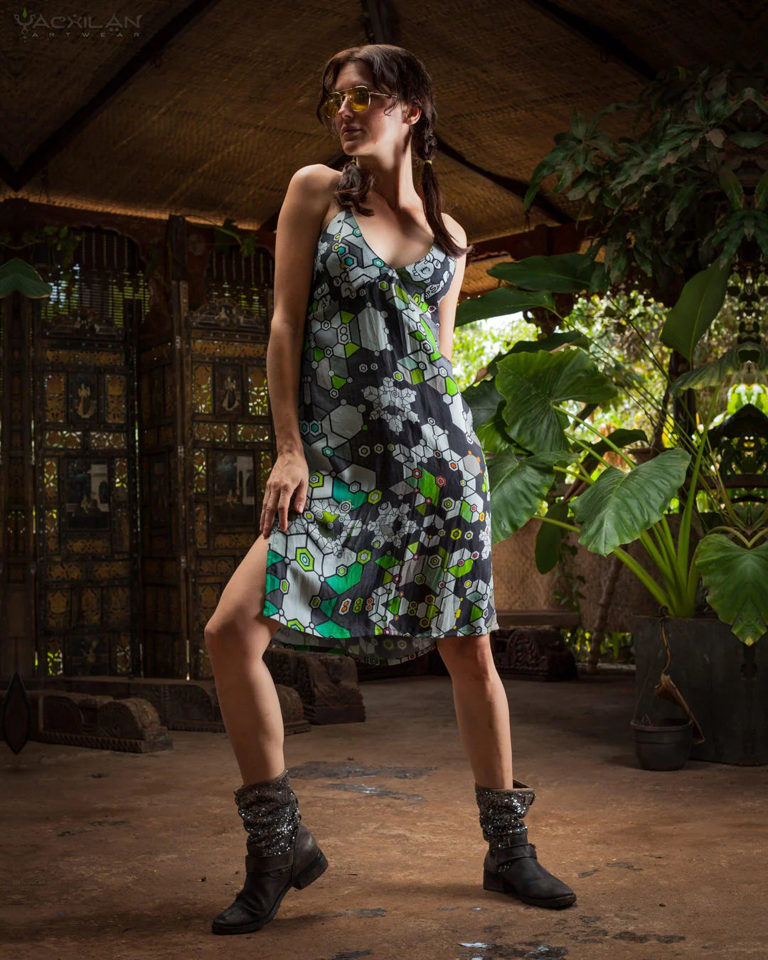 Midi Dress / Chinese Silk - SHAMANKA Satin
