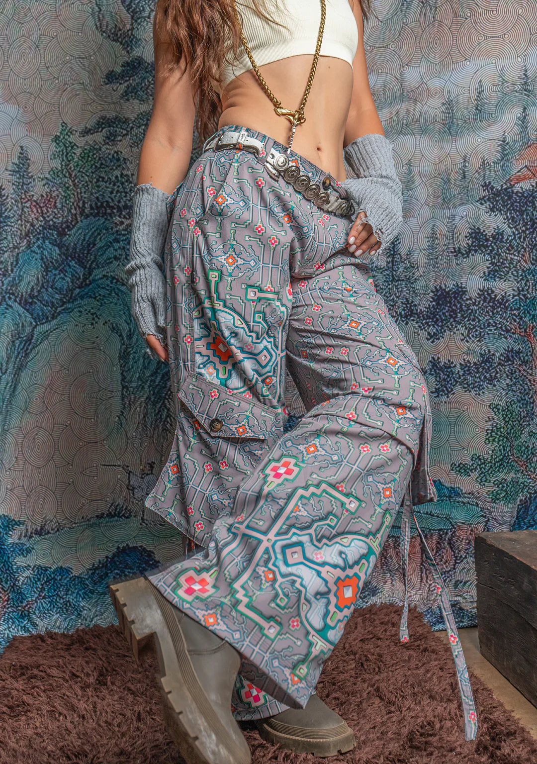 Pants Baggy Pockets - Sky Velvet - HUIRRARIKA