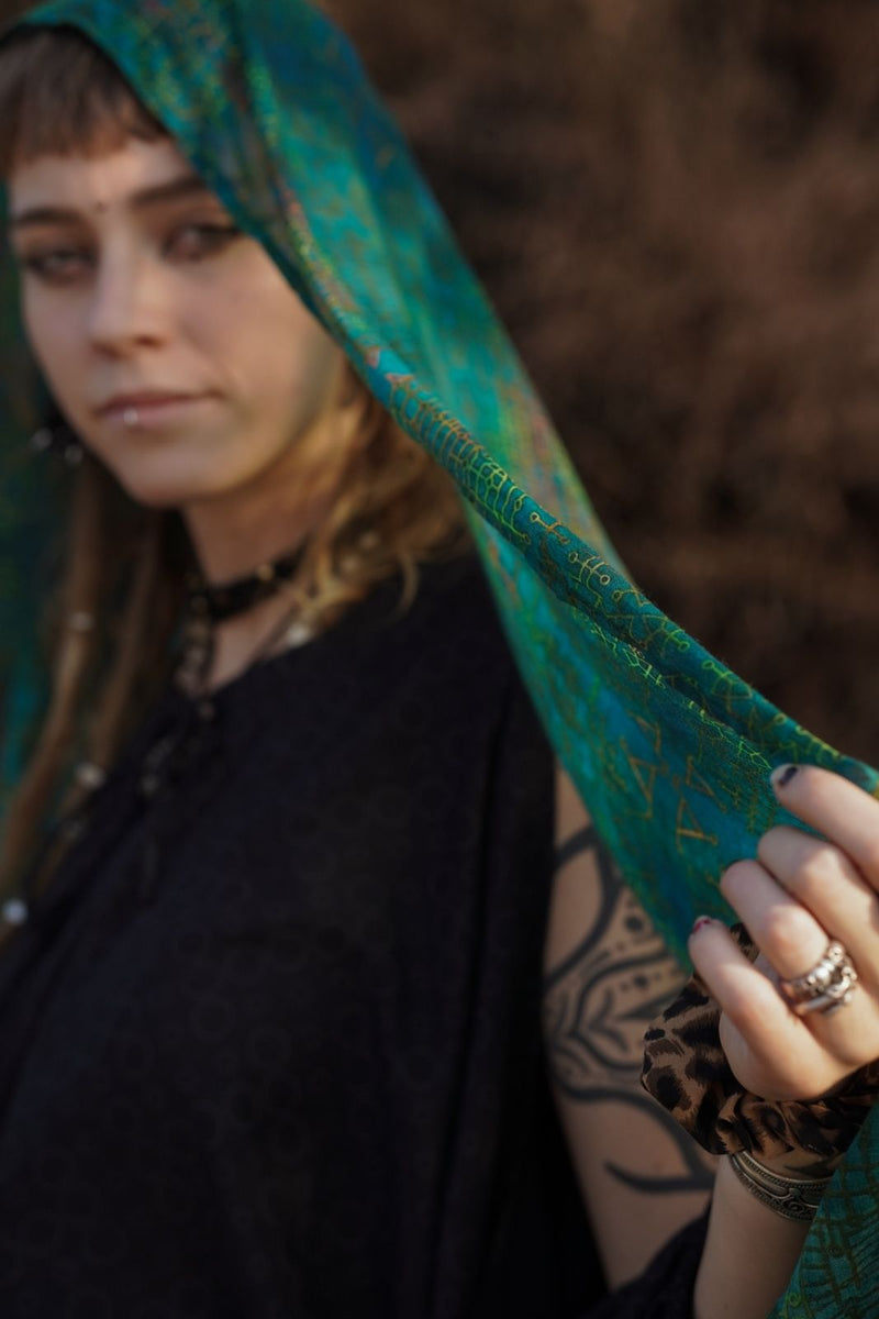 Scarf - Bamboo Fabric Witch Scarf - Blue Dreams