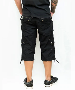 Shorts - MAYA Cotton Cargo 3/4 - black