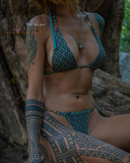 Swimsuit / Tangakini Buckles - STRAWBERRY FIELDS Stripës