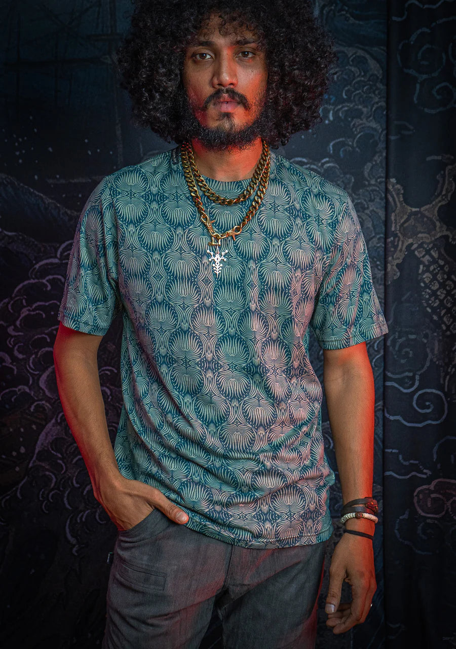 T-Shirt Men / Cotton Supima AOP - LEAVES