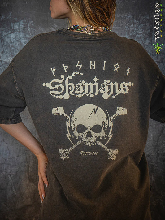 T-Shirt Oversize french Teri Acidwash - Wood SHAMANS