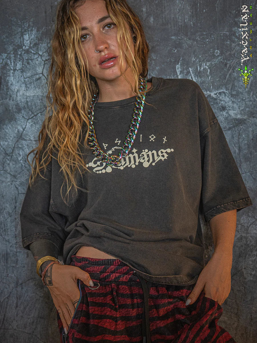 T-Shirt Oversize french Teri Acidwash - Wood SHAMANS