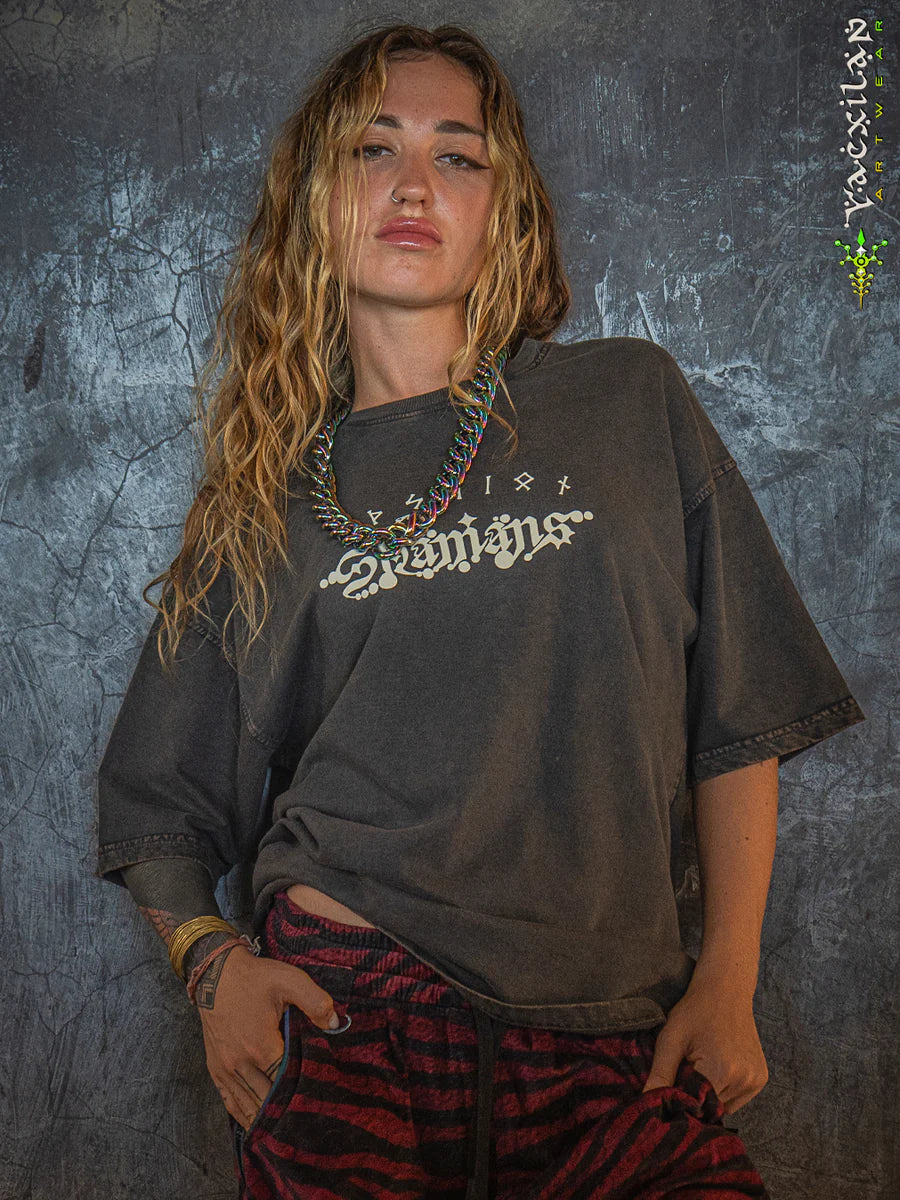 T-Shirt Oversize french Teri Acidwash - Wood SHAMANS