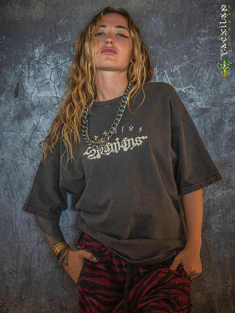 T-Shirt Oversize french Teri Acidwash - Wood SHAMANS