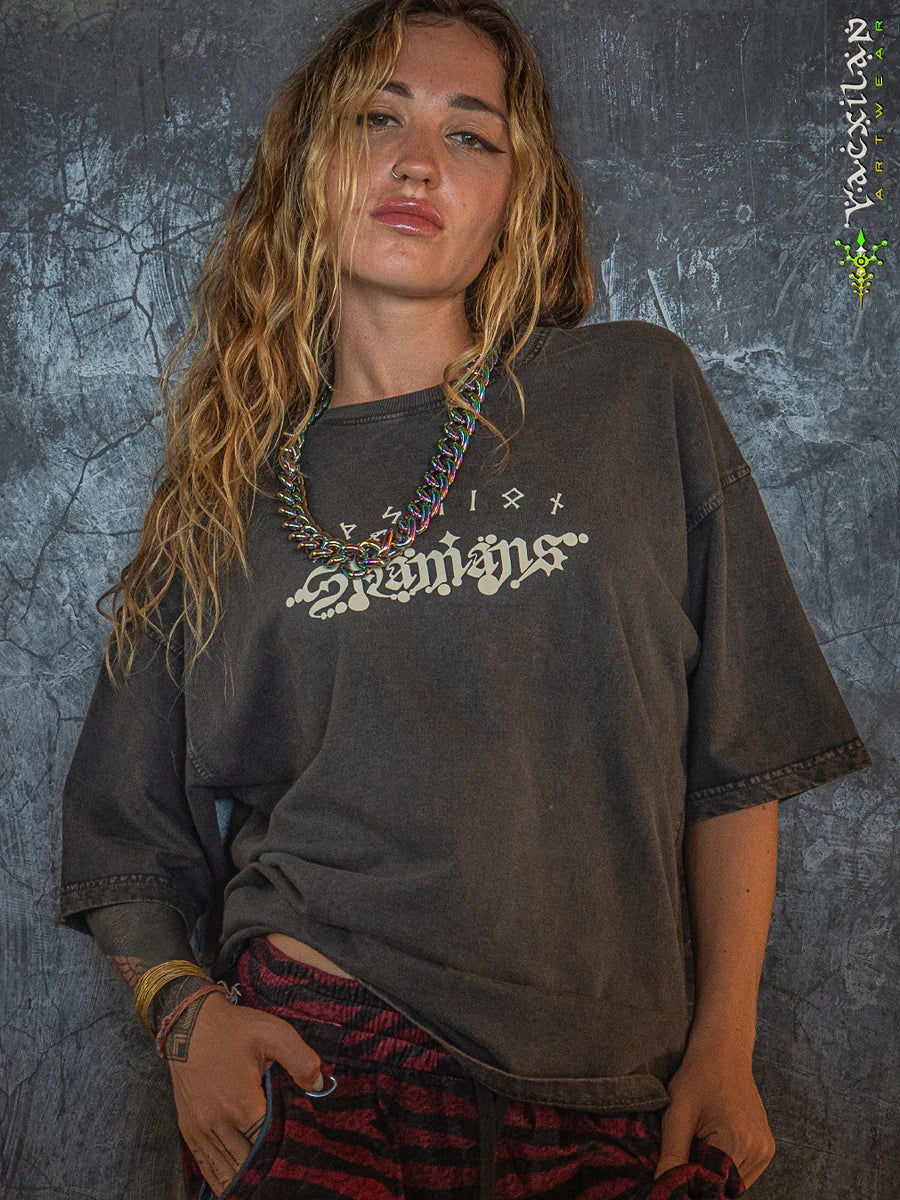 T-Shirt Oversize french Teri Acidwash - Wood SHAMANS