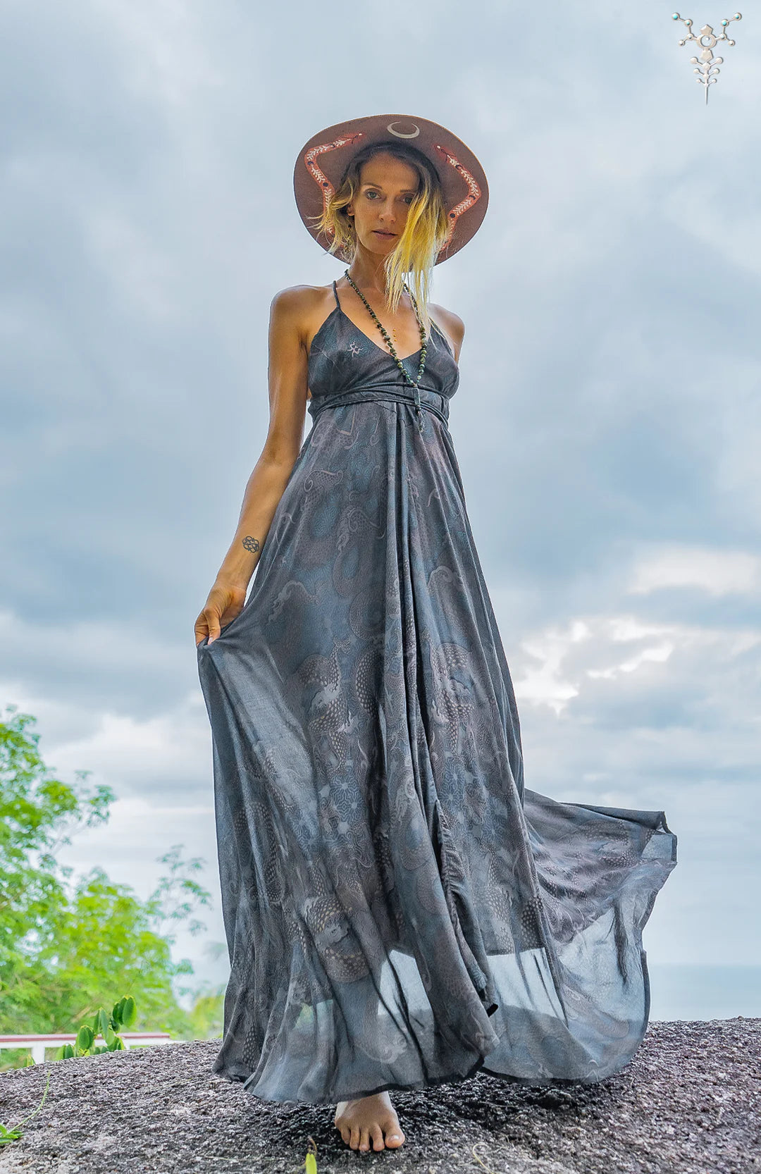 Triangle Long Dress / Bamboo - DRAGONS