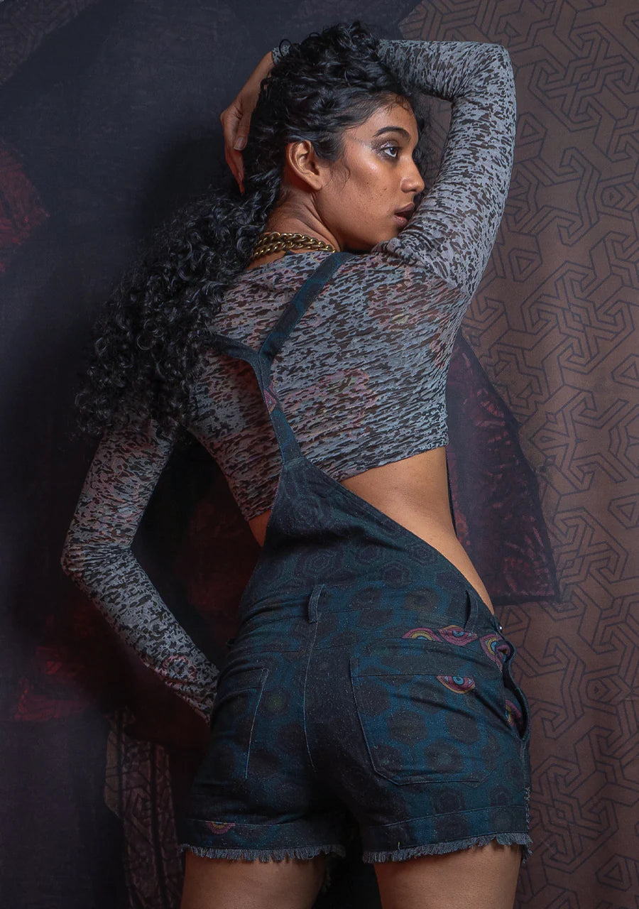 Yacxilan - Crop Top Longsleeve - Grey ATLANTIS