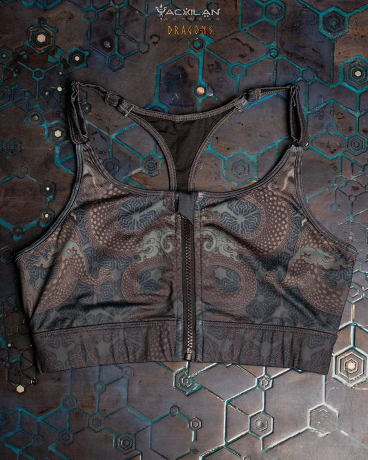 Yacxilan - Crop Top Sportwear Zip - DRAGONS
