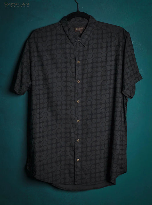 Yacxilan - Viscose Screenprint - Grey DOBLE TETRIS