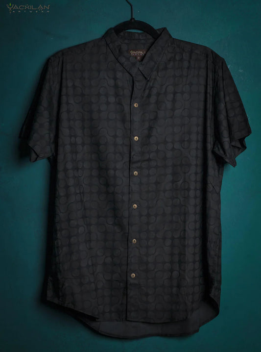 Yacxilan - Viscose Screenprint - Grey ORGANIC TETRIS