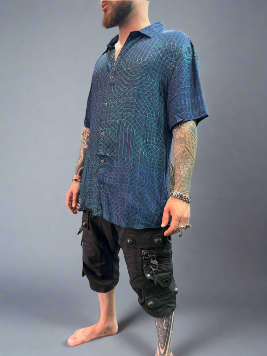 Bamboo Shirt - Purple Shapes