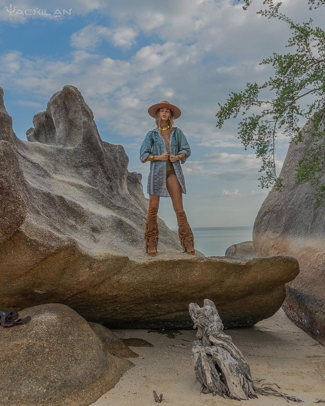 Shirt Woman Longsleeve Piratechic / Cotton Popeline - BOHONI