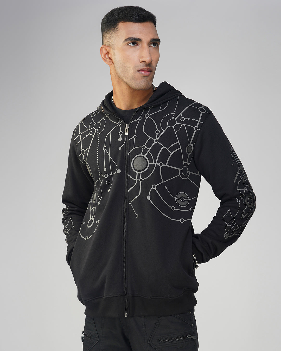 Puff Print Jacket - Spectral Black
