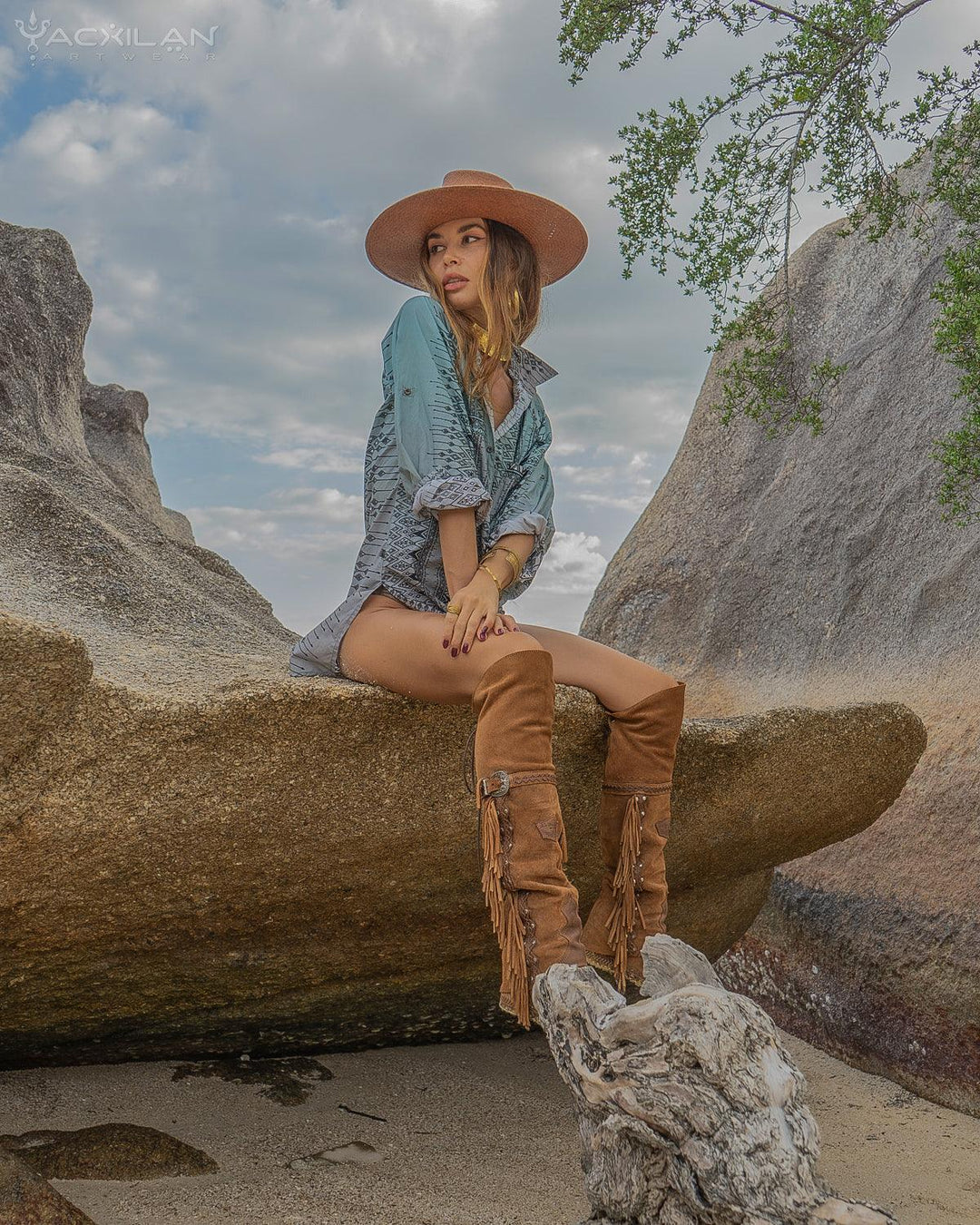 Shirt Woman Longsleeve Piratechic / Cotton Popeline - BOHONI