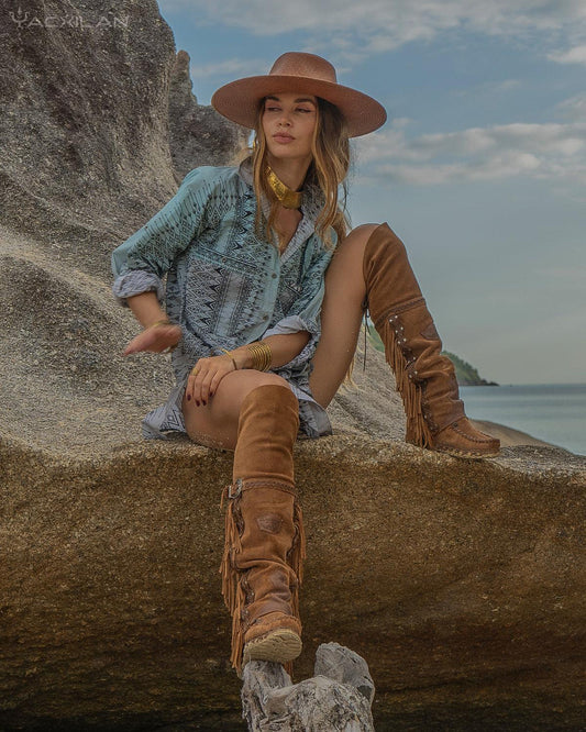 Shirt Woman Longsleeve Piratechic / Cotton Popeline - BOHONI