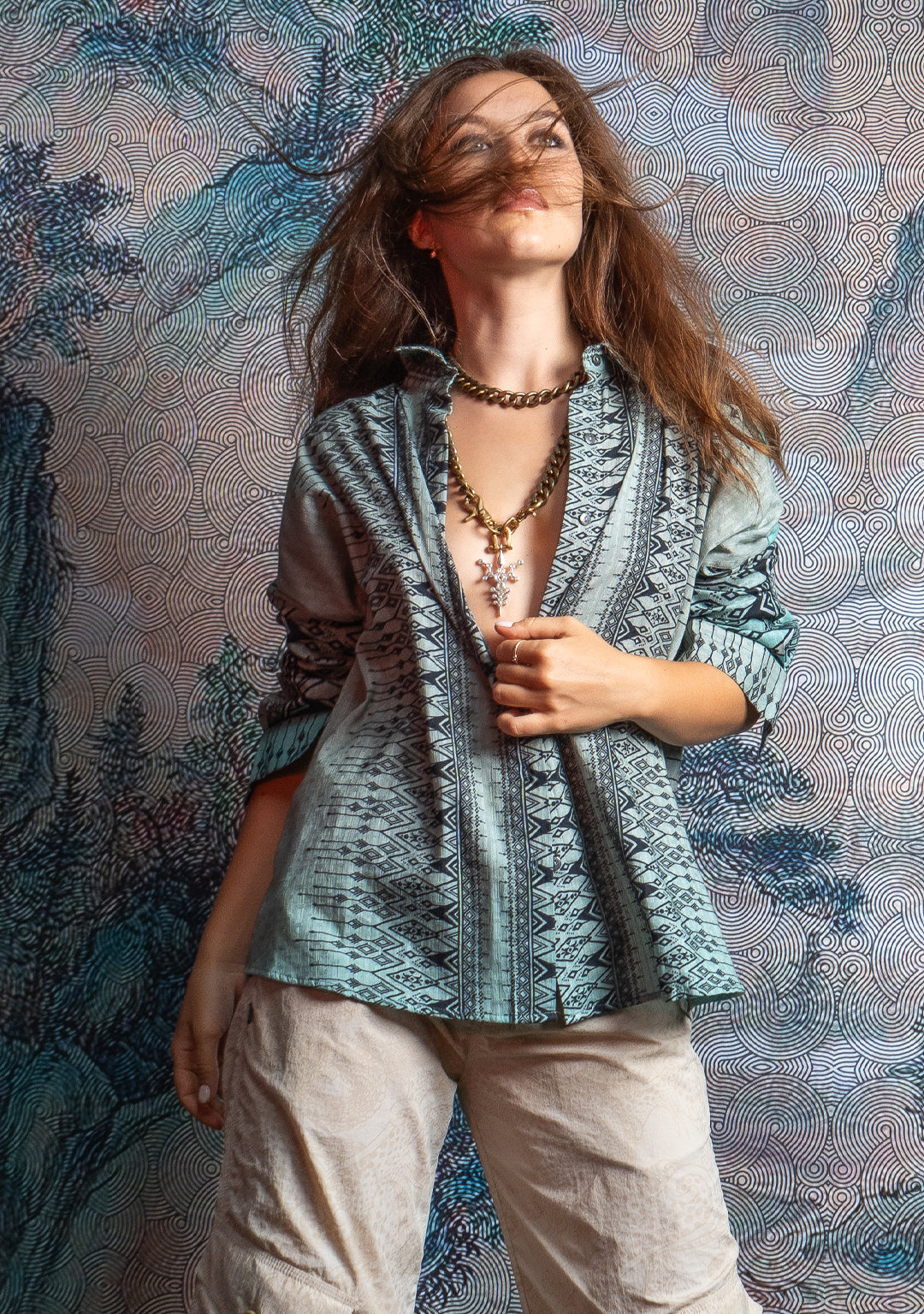 Shirt Woman Longsleeve Smarto / Cotton Embroiderd - BOHONI